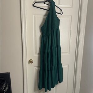 Elegant Green One-Shoulder Dress